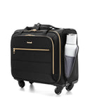 LUGGEX Rolling Laptop Bag with Wheels, 17.3" Soft Sided Laptop Rolling Briefcase with 4 Spinner Wheels & Aluminum Handle - Lightweight Carry On for Business Travel Overnight (UDS-Core, Black, 18 Inch)