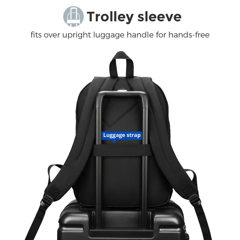 Swissdigital Design Big Student Laptop Backpack with Fun Personalized Patches For College Boy & Girl, Middle High School Teen Bookbag Cool Travel Daypack Black- Includes 3 Patches | SD1718-01