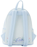 Loungefly Eeyore Mini Backpack Handbag Floral Print Double Strap Shoulder Bag (Blue, Eeyore)
