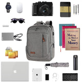KROSER Laptop Backpack Large Computer Backpack Fits up to 17.3 Inch Laptop with USB Charging Port Water-Repellent Casual Daypack for Travel/Business/College/Women/Men-Grey