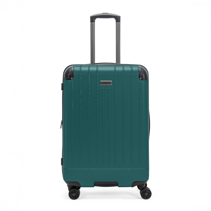 Flying Axis Collection Lightweight Hardside Expandable 8-Wheel Spinner Luggage, Midnight Turquoise, 24-Inch Checked