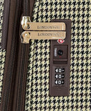 LONDON FOG Cambridge 29" Expandable Spinner, Olive Houndstooth