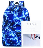 AM SeaBlue Backpack for Boy Middle School Lightning Bookbag Durable Student Teenager Sturdy Lightweight Waterproof (1-Blue)