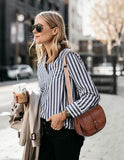 AFKOMST Crossbody Bags for Women,Small Saddle Purse and Boho Cross Body Handbags,Vegan Leather, Brown Guitar Strap