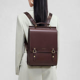 Cnoles Leather Backpack Purse For Women Fashion Ladies Vintage Bags Casual College Travel Backpacks Large bag Black