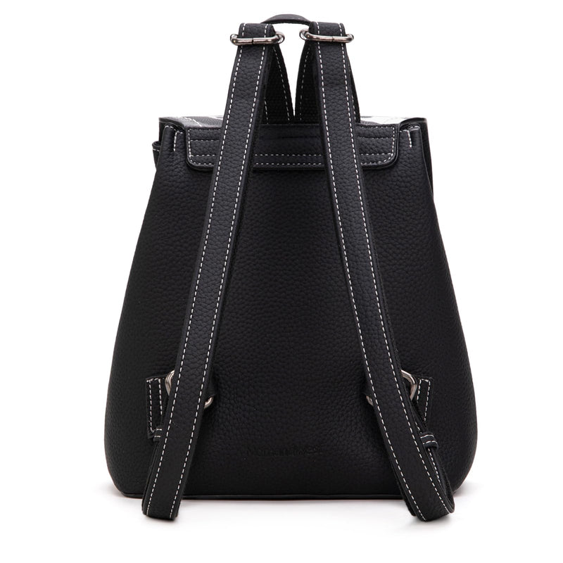 Montana West Black Cow Print Mini Womens Backpack Purse Vegan Leather Small Colorblock Backpack for Women Cute Convertible Shoulder Bag