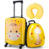 emissary Kids Carry on Luggage Set With Wheels For Girls, Childrens Luggage Set With Backpack and Pillow, Kids Suitcases Travel Rolling Luggage Airline Approved