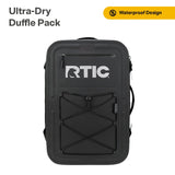RTIC Ultra Dry Duffle Pack, Waterproof Outdoor Backpack Floating Bags for Hiking, Travel, Camping, Boating, Backpacking, 60L, Black & Graphite