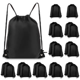 COIDEA Drawstring Backpack 20Pcs Drawstring Bags, Draw String Back Bag Drawstring Bags Bulk for Sports, Gym, Travel, Swimming, Beach (Black)