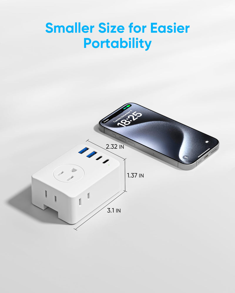 Kakyanill European Travel Plug Adapter, 5ft Detachable Extension Cord with Type C/G/E/F Plug Kit, 4 AC Outlets, 4 USB Ports (2 USB C), UK Germay France Greece Travel Plug Adapter