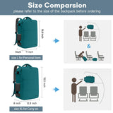 Taygeer Carry on Backpack for Men Women, Luggage Laptop Backpack for Airplane Travel with Water Bottle Pocket, 35L Water Resistant Gym Weekender Bag for College Gift, Peacock Blue
