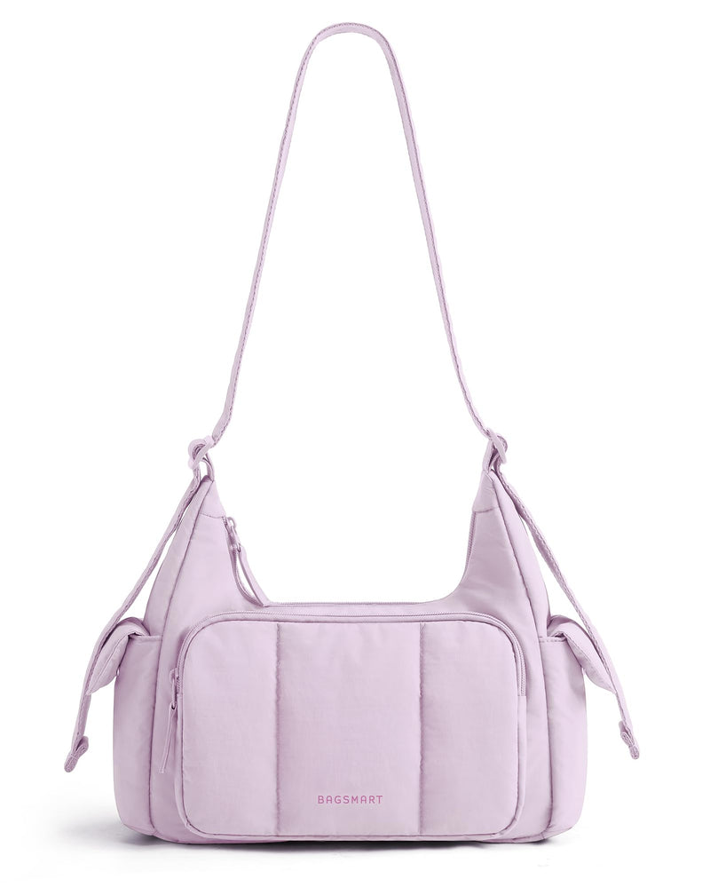 BAGSMART Crossbody Bags for Women, Small Puffer Purses for Women Daily/Travel, 6L Cute Fluffy Hobo Bag with Adjustable Strap