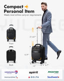 Lekebobor Underseat Carry On Luggage with Spinner Wheels,16 Inch Softside Suitcase with Detachable Wheels, Lightweight Travel Luggage Bag for Men Women, Black