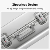 LEVEL8 Gibraltar Carry on Luggage, 20 Inch Aluminum Zipperless Luggages Airline Approved, Hardside Suitcase with TSA Lock and Spinner Wheels, Silver