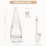 Checkered Crossbody Bum Bags for Women Nylon Checkered Purse Checkerboard Fanny Pack (A04 Beige)
