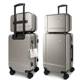 Voytra 2 Piece Carry On Luggage Set, 14 In 20 In Suitcase TSA Lock Hard Shell Suitcase with 360° Silent Spinner Wheels, Durable & Stylish Travel Luggage for Men & Women Premium Gold