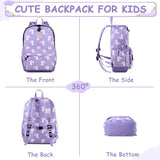 VASCHY Toddler Backpack for Girls, Cute Lightweight Water Resistant Preschool Backpack for Kindergarten Little Girls Bookbag Unicorn
