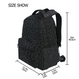 Oarencol Black Leopard Backpack Animal Skin Print Bookbag Daypack Travel Hiking Camping School Laptop Bag