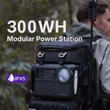 COALAX Lancer 300 Modular Waterproof Outdoor Camera Backpack with Portable 300Wh Power, Exoskeleton Design, Magic Arm for Lighting & Recording, Professional DSLR/SLR Camera Bag for Photography, Black