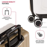 SwissGear Duet Expandable Luggage, Hard Shell Medium Luggage with Spinner Wheels