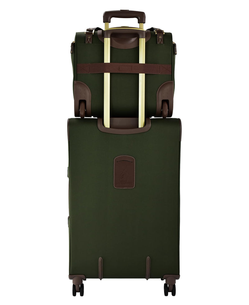 London Fog Nottingham 15 Inch Under the Seat Bag with Wheels, Olive Chestnut