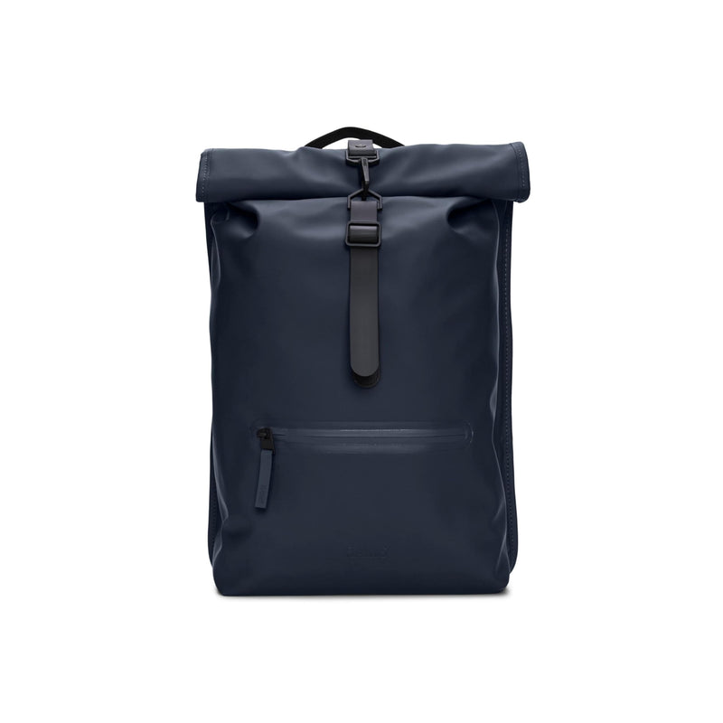RAINS Rolltop Rucksack -Backpack - Waterproof Backpack for Women and Men - Rucksack for Travel and Work (Blue)