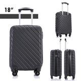 Apelila 4PC 18-28 Inch Hardshell Luggage ABS Luggages Sets With Spinner Wheels Hard Shell Spinner Carry On Suitcase (Black, 4 PCS)