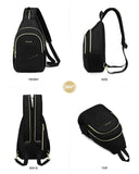 LOVEVOOK Sling Bag for Women, Sling Backpack Crossbody Bags Convertible, Small Diaper Bag Hiking Daypacks Water-resistant, Travel Shoulder Bag Chest Bag, Black