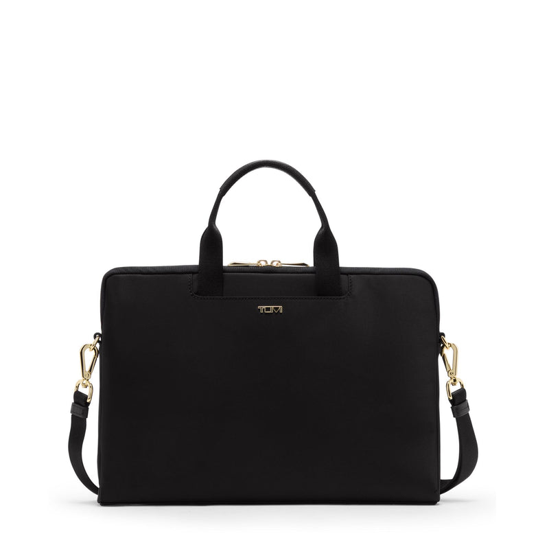 TUMI - Voyageur Dakota Laptop Crossbody - Men's and Women's Work and Commuter Bag - Fits up to 14" Laptop - Black & Gold Hardware