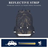 ARGTILDN Western Cowboy Horse Backpack for Boys Girls Kids School Bag Lightweight Laptop Backpack Elementary Capacity Bookbags for Travel Daypack with Reflective Stripes