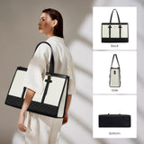 LOVEVOOK Laptop Bag for Women 15.6 inch Canvas Laptop Tote Bag, Large Capacity Work Bag with Clutch Purse, Computer Bag Office Business Briefcase, Casual Handbag for Travel College Teacher School