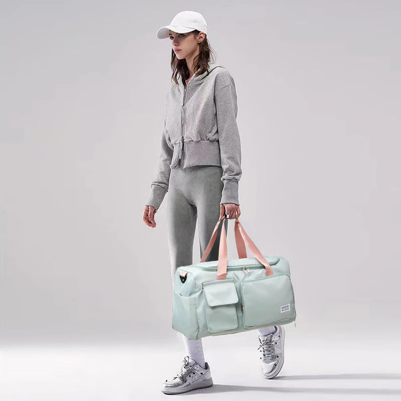 Small Gym Bag for Women, Travel Duffle Bag Carry On Weekender Bag with Shoe Compartment, 05#green, Gym Bag & Toiletry Bag, Gym Bag&toiletry Bag