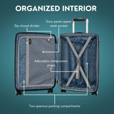 SKYWAY Skyway Nimbus 4.0 Hardside Spinner Luggage (Maritime Blue, Checked-Medium 24-Inch) (49M-20)