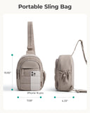 BAGSMART Small Sling Bag for Women, Puffer Crossbody Bag Purses Hobo Handbag Fanny Packs for Travel Hiking, Camel