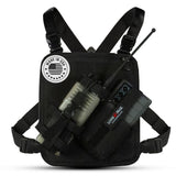Lone Peak US Made Radio Chest Rig Harness w/phone holster -Sling Bag Alternative Search and Rescue Shoulder Vest - Outdoor EDC Tactical bag for men - Radio Chest Pack for running, hunting, Hiking, EMS