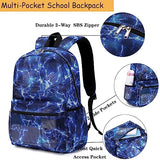 Dafelile Mesh Backpack for Boys Girls Semi-Transparent School Backpack for Boys and Girls See Through Large Capacity Lightning Blue