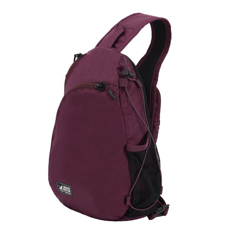 Eddie Bauer Ripstop 8L Shoulder Sling Pack with Padded Air-Mesh Adjustable Crossbody Strap for Right or Left Handed Fit - Dk Plum