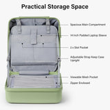 Hanke 16 Inch Underseat Carry On Luggage with Wheels Hard Shell Mini Small Suitcases Carry On Bag for Airline Approved TSA Luggage Lightweight Travel Suitcase(Bamboo Green)