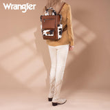 Montana West Wrangler Cow Print Backpack Purse for Women Vegan Leather Ladies Convertible Backpack Stylish Anti Theft Backpack with Adjustable Strap