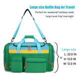 HawLander Large Kids Duffle Bag for Travel, Overnight, or Weekender, 22" inch (Green Yellow)