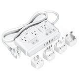 220V to 110V Voltage Converter, TESSAN Universal Travel Adapter with 4 USB Charger (1 USB C), 3 AC Sockets and EU/UK/AU/IT Plug Power Adaptor, Step Down Transformer Outlet Converters for International