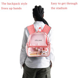 Fomaris Cute Pink Clear Backpack Stadium Approved 12x12x6 Small Clear Plastic Backpack for Women