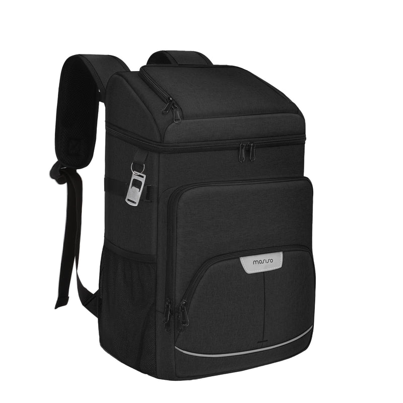 MOSISO Cooler Backpack, 40 Cans Large Capacity Leakproof Insulated Soft Backpack Cooler, Portable Lightweight Beach Cooler Bag for Men Women, Waterproof Lunch Bag for Picnics Camping Hiking,Black