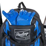 Rawlings | SAVAGE Backpack Equipment Bag | T-Ball / Baseball / Softball | Black/Royal