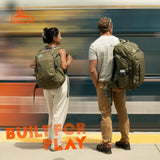 Kelty Redwing Traveler Backpack, Travel Pack with Wide U Zip Opening, Signature Wing Pockets, 30-50L Capacity (30L Olive)