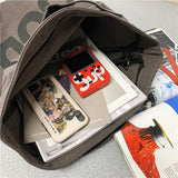 Canvas Messenger Vintage Big Alt Emo Crossbody Bag Goth Punk Shoulder Satchels Harajuku Grunge Handbag (Brown)