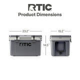 RTIC Ultra-Light 32 Quart Hard Cooler Insulated Portable Ice Chest Box for Drink, Beverage, Beach, Camping, Picnic, Fishing, Boat, Barbecue, 30% Lighter Than Rotomolded Coolers, Dark Grey & Cool Grey
