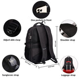 SHRRADOO Anti Theft Laptop Backpack Travel Backpacks with Combination Lock for Women Men High School College Backpack Computer Bag Fits 17 Inch Laptop,Grey