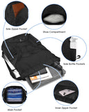 BROTOU Soccer Bags, Football Backpack, Volleyball Bag, Drawstring Soccer Backpack with Ball and Shoe Compartment (Black)