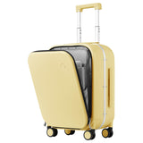 mixi Carry On Luggage, 20'' Suitcase with Front Pocket, Travel Rolling Luggage Aluminum Frame PC Hardside with Spinner Wheels & TSA Lock and Cover - Lark Yellow